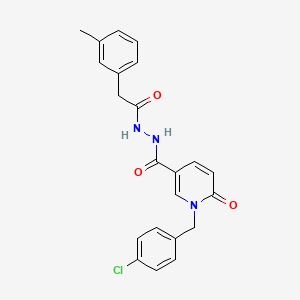 molecular formula C22H20ClN3O3 B6549777 N'-{1-[(4-chlorophenyl)methyl]-6-oxo-1,6-dihydropyridine-3-carbonyl}-2-(3-methylphenyl)acetohydrazide CAS No. 1040666-03-2