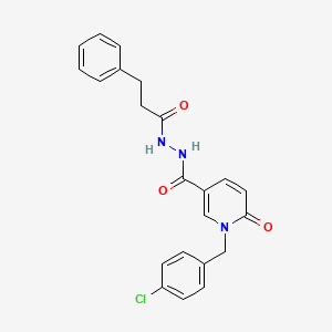 N'-{1-[(4-chlorophenyl)methyl]-6-oxo-1,6-dihydropyridine-3-carbonyl}-3-phenylpropanehydrazide