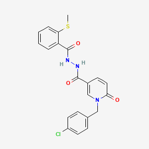 N'-{1-[(4-chlorophenyl)methyl]-6-oxo-1,6-dihydropyridine-3-carbonyl}-2-(methylsulfanyl)benzohydrazide