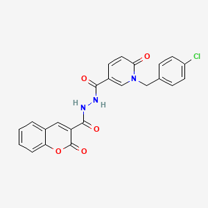 molecular formula C23H16ClN3O5 B6549795 N'-{1-[(4-chlorophenyl)methyl]-6-oxo-1,6-dihydropyridine-3-carbonyl}-2-oxo-2H-chromene-3-carbohydrazide CAS No. 1040666-27-0