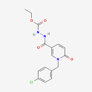 1-[(4-chlorophenyl)methyl]-N'-(ethoxycarbonyl)-6-oxo-1,6-dihydropyridine-3-carbohydrazide