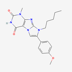 molecular formula C20H23N5O3 B6549802 7-(4-methoxyphenyl)-1-methyl-8-pentyl-1H,2H,3H,4H,8H-imidazo[1,2-g]purine-2,4-dione CAS No. 1040666-81-6