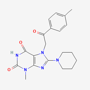 molecular formula C20H23N5O3 B6549821 3-methyl-7-[2-(4-methylphenyl)-2-oxoethyl]-8-(piperidin-1-yl)-2,3,6,7-tetrahydro-1H-purine-2,6-dione CAS No. 1040667-23-9