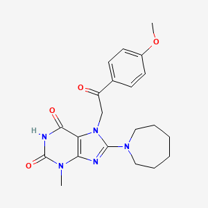 8-(azepan-1-yl)-7-[2-(4-methoxyphenyl)-2-oxoethyl]-3-methyl-2,3,6,7-tetrahydro-1H-purine-2,6-dione