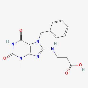 molecular formula C16H17N5O4 B6549844 3-[(7-benzyl-3-methyl-2,6-dioxo-2,3,6,7-tetrahydro-1H-purin-8-yl)amino]propanoic acid CAS No. 1040667-60-4