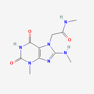 N-methyl-2-[3-methyl-8-(methylamino)-2,6-dioxo-2,3,6,7-tetrahydro-1H-purin-7-yl]acetamide