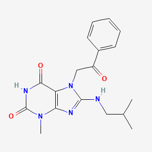 3-methyl-8-[(2-methylpropyl)amino]-7-(2-oxo-2-phenylethyl)-2,3,6,7-tetrahydro-1H-purine-2,6-dione