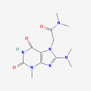 2-[8-(dimethylamino)-3-methyl-2,6-dioxo-2,3,6,7-tetrahydro-1H-purin-7-yl]-N,N-dimethylacetamide