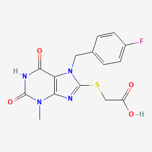 2-({7-[(4-fluorophenyl)methyl]-3-methyl-2,6-dioxo-2,3,6,7-tetrahydro-1H-purin-8-yl}sulfanyl)acetic acid