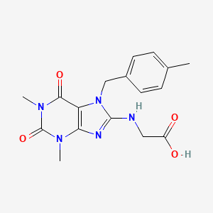 molecular formula C17H19N5O4 B6549889 2-({1,3-dimethyl-7-[(4-methylphenyl)methyl]-2,6-dioxo-2,3,6,7-tetrahydro-1H-purin-8-yl}amino)acetic acid CAS No. 1040668-50-5