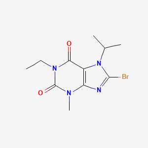 8-bromo-1-ethyl-3-methyl-7-(propan-2-yl)-2,3,6,7-tetrahydro-1H-purine-2,6-dione