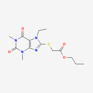 molecular formula C14H20N4O4S B6549909 propyl 2-[(7-ethyl-1,3-dimethyl-2,6-dioxo-2,3,6,7-tetrahydro-1H-purin-8-yl)sulfanyl]acetate CAS No. 1040668-78-7