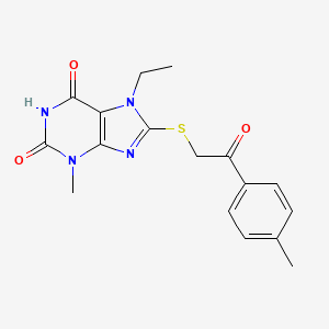 7-ethyl-3-methyl-8-{[2-(4-methylphenyl)-2-oxoethyl]sulfanyl}-2,3,6,7-tetrahydro-1H-purine-2,6-dione