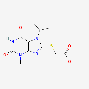 molecular formula C12H16N4O4S B6549934 methyl 2-{[3-methyl-2,6-dioxo-7-(propan-2-yl)-2,3,6,7-tetrahydro-1H-purin-8-yl]sulfanyl}acetate CAS No. 1040669-16-6