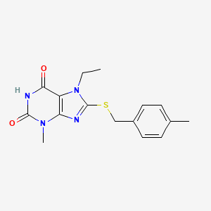 7-ethyl-3-methyl-8-{[(4-methylphenyl)methyl]sulfanyl}-2,3,6,7-tetrahydro-1H-purine-2,6-dione