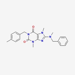 molecular formula C23H25N5O2 B6549940 8-[benzyl(methyl)amino]-3,7-dimethyl-1-[(4-methylphenyl)methyl]-2,3,6,7-tetrahydro-1H-purine-2,6-dione CAS No. 1040640-53-6