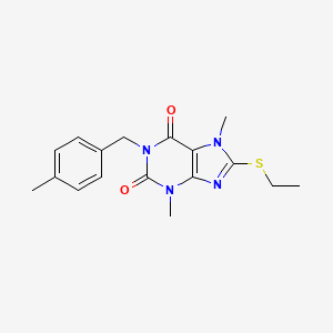 molecular formula C17H20N4O2S B6549961 8-(ethylsulfanyl)-3,7-dimethyl-1-[(4-methylphenyl)methyl]-2,3,6,7-tetrahydro-1H-purine-2,6-dione CAS No. 1040640-81-0