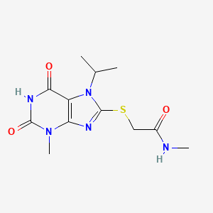 molecular formula C12H17N5O3S B6549962 N-methyl-2-{[3-methyl-2,6-dioxo-7-(propan-2-yl)-2,3,6,7-tetrahydro-1H-purin-8-yl]sulfanyl}acetamide CAS No. 1040640-74-1