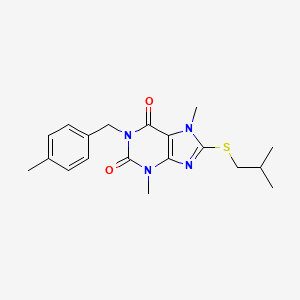 3,7-dimethyl-1-[(4-methylphenyl)methyl]-8-[(2-methylpropyl)sulfanyl]-2,3,6,7-tetrahydro-1H-purine-2,6-dione