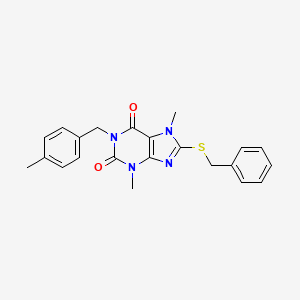 8-(benzylsulfanyl)-3,7-dimethyl-1-[(4-methylphenyl)methyl]-2,3,6,7-tetrahydro-1H-purine-2,6-dione