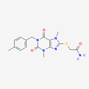 2-({3,7-dimethyl-1-[(4-methylphenyl)methyl]-2,6-dioxo-2,3,6,7-tetrahydro-1H-purin-8-yl}sulfanyl)acetamide