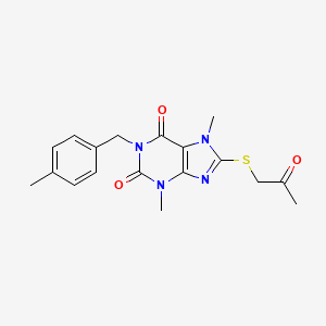 3,7-dimethyl-1-[(4-methylphenyl)methyl]-8-[(2-oxopropyl)sulfanyl]-2,3,6,7-tetrahydro-1H-purine-2,6-dione