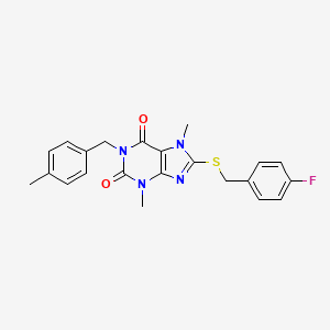 8-{[(4-fluorophenyl)methyl]sulfanyl}-3,7-dimethyl-1-[(4-methylphenyl)methyl]-2,3,6,7-tetrahydro-1H-purine-2,6-dione