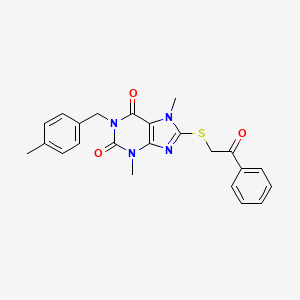 3,7-dimethyl-1-[(4-methylphenyl)methyl]-8-[(2-oxo-2-phenylethyl)sulfanyl]-2,3,6,7-tetrahydro-1H-purine-2,6-dione