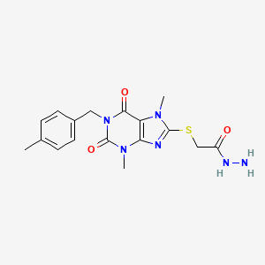 2-({3,7-dimethyl-1-[(4-methylphenyl)methyl]-2,6-dioxo-2,3,6,7-tetrahydro-1H-purin-8-yl}sulfanyl)acetohydrazide