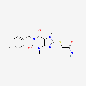 2-({3,7-dimethyl-1-[(4-methylphenyl)methyl]-2,6-dioxo-2,3,6,7-tetrahydro-1H-purin-8-yl}sulfanyl)-N-methylacetamide