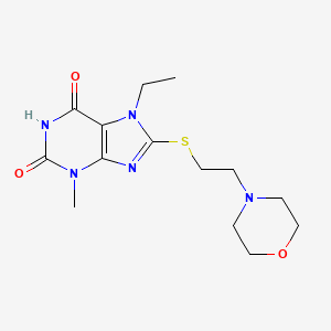 7-ethyl-3-methyl-8-{[2-(morpholin-4-yl)ethyl]sulfanyl}-2,3,6,7-tetrahydro-1H-purine-2,6-dione