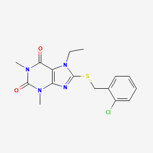 8-{[(2-chlorophenyl)methyl]sulfanyl}-7-ethyl-1,3-dimethyl-2,3,6,7-tetrahydro-1H-purine-2,6-dione