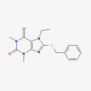 8-(benzylsulfanyl)-7-ethyl-1,3-dimethyl-2,3,6,7-tetrahydro-1H-purine-2,6-dione