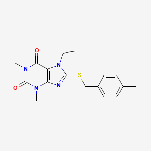 7-ethyl-1,3-dimethyl-8-{[(4-methylphenyl)methyl]sulfanyl}-2,3,6,7-tetrahydro-1H-purine-2,6-dione