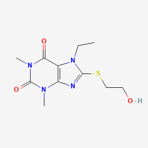 7-ethyl-8-[(2-hydroxyethyl)sulfanyl]-1,3-dimethyl-2,3,6,7-tetrahydro-1H-purine-2,6-dione