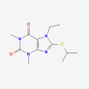 7-ethyl-1,3-dimethyl-8-(propan-2-ylsulfanyl)-2,3,6,7-tetrahydro-1H-purine-2,6-dione