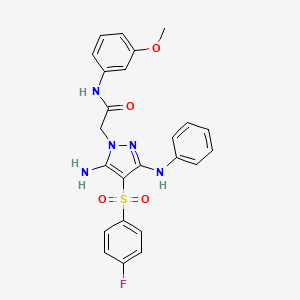 2-[5-amino-4-(4-fluorobenzenesulfonyl)-3-(phenylamino)-1H-pyrazol-1-yl]-N-(3-methoxyphenyl)acetamide