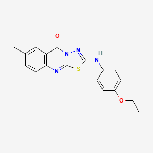 molecular formula C18H16N4O2S B6550085 2-[(4-ethoxyphenyl)amino]-7-methyl-5H-[1,3,4]thiadiazolo[2,3-b]quinazolin-5-one CAS No. 1040646-50-1