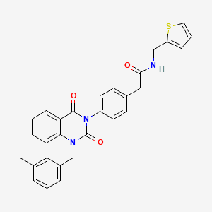 2-(4-{1-[(3-methylphenyl)methyl]-2,4-dioxo-1,2,3,4-tetrahydroquinazolin-3-yl}phenyl)-N-[(thiophen-2-yl)methyl]acetamide