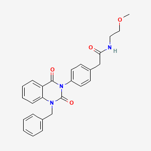 molecular formula C26H25N3O4 B6550098 2-[4-(1-benzyl-2,4-dioxo-1,2,3,4-tetrahydroquinazolin-3-yl)phenyl]-N-(2-methoxyethyl)acetamide CAS No. 1040646-58-9