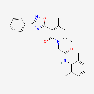 molecular formula C25H24N4O3 B6550114 2-[4,6-dimethyl-2-oxo-3-(3-phenyl-1,2,4-oxadiazol-5-yl)-1,2-dihydropyridin-1-yl]-N-(2,6-dimethylphenyl)acetamide CAS No. 1040671-27-9