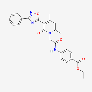 ethyl 4-{2-[4,6-dimethyl-2-oxo-3-(3-phenyl-1,2,4-oxadiazol-5-yl)-1,2-dihydropyridin-1-yl]acetamido}benzoate