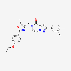 2-(3,4-dimethylphenyl)-5-{[2-(4-ethoxyphenyl)-5-methyl-1,3-oxazol-4-yl]methyl}-4H,5H-pyrazolo[1,5-a]pyrazin-4-one