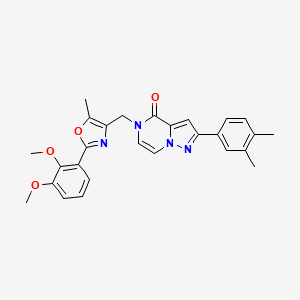 5-{[2-(2,3-dimethoxyphenyl)-5-methyl-1,3-oxazol-4-yl]methyl}-2-(3,4-dimethylphenyl)-4H,5H-pyrazolo[1,5-a]pyrazin-4-one