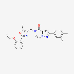 2-(3,4-dimethylphenyl)-5-{[2-(2-ethoxyphenyl)-5-methyl-1,3-oxazol-4-yl]methyl}-4H,5H-pyrazolo[1,5-a]pyrazin-4-one