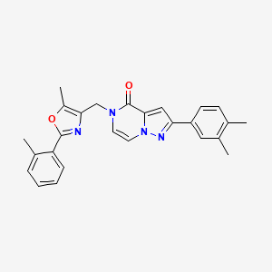 2-(3,4-dimethylphenyl)-5-{[5-methyl-2-(2-methylphenyl)-1,3-oxazol-4-yl]methyl}-4H,5H-pyrazolo[1,5-a]pyrazin-4-one