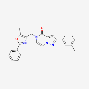 2-(3,4-dimethylphenyl)-5-[(5-methyl-2-phenyl-1,3-oxazol-4-yl)methyl]-4H,5H-pyrazolo[1,5-a]pyrazin-4-one