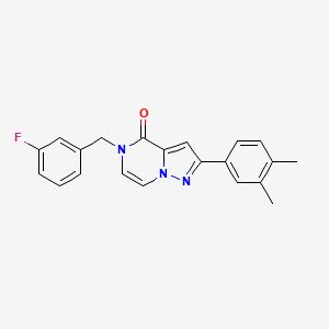 molecular formula C21H18FN3O B6550196 2-(3,4-dimethylphenyl)-5-[(3-fluorophenyl)methyl]-4H,5H-pyrazolo[1,5-a]pyrazin-4-one CAS No. 1040673-74-2