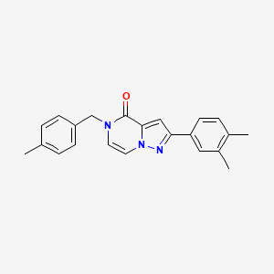 molecular formula C22H21N3O B6550213 2-(3,4-dimethylphenyl)-5-[(4-methylphenyl)methyl]-4H,5H-pyrazolo[1,5-a]pyrazin-4-one CAS No. 1040674-14-3