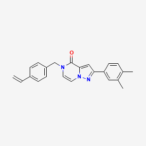 2-(3,4-dimethylphenyl)-5-[(4-ethenylphenyl)methyl]-4H,5H-pyrazolo[1,5-a]pyrazin-4-one